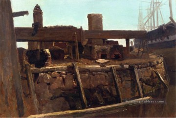 Scène de quai Albert Bierstadt Peinture à l'huile